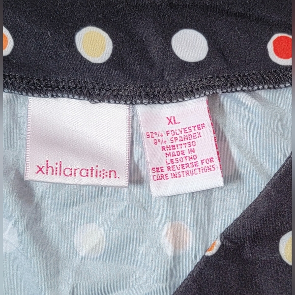 Vintg Y2K Faux Wrap Babydoll Sleevles Blouse Women's XL Black & Multi Polka Dot - Picture 6 of 9